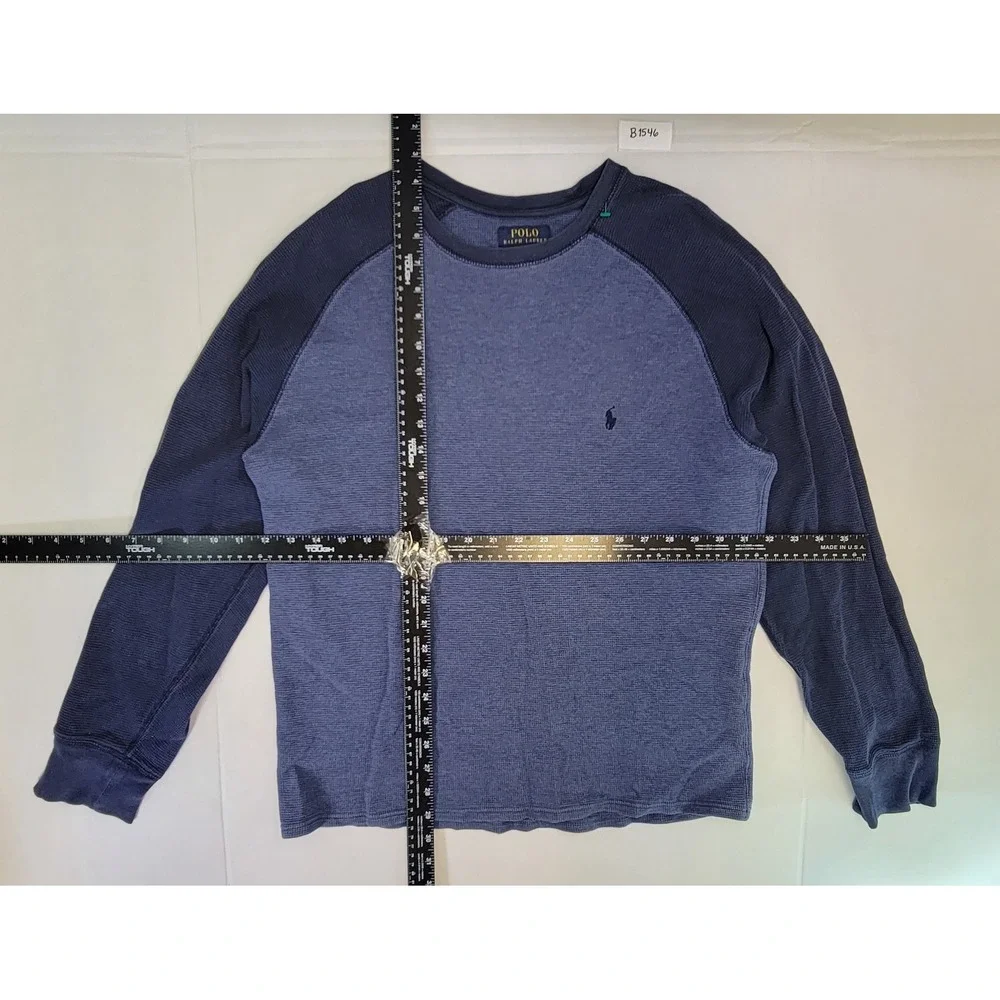 Polo Ralph Lauren Men's Long Sleeve Knit Crewneck Shirt L Navy Blue‎